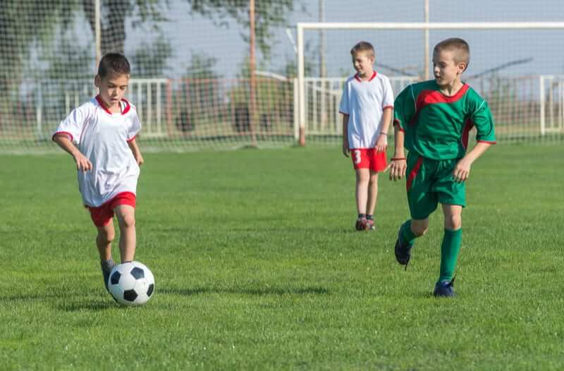 Children playing football