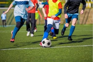 Chasing a football